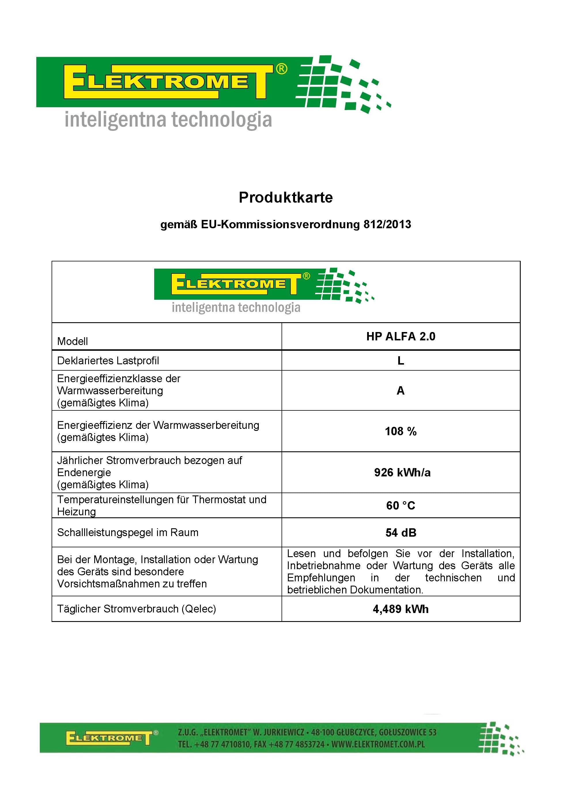Brauchwasser Wärmepumpe Alfa2 mit 200l Warmwasserspeicher