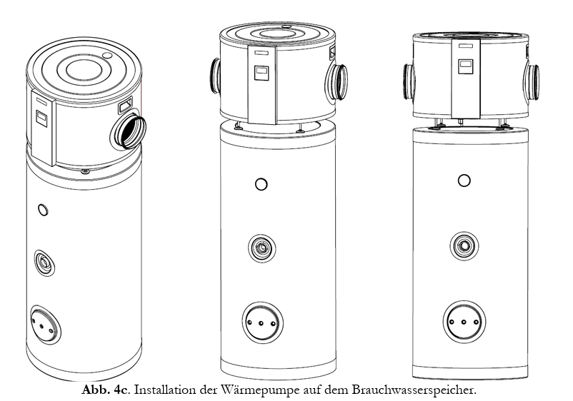 Bracuhwasser Wärmepumpe Anschluss auf dem Wasser Speicher