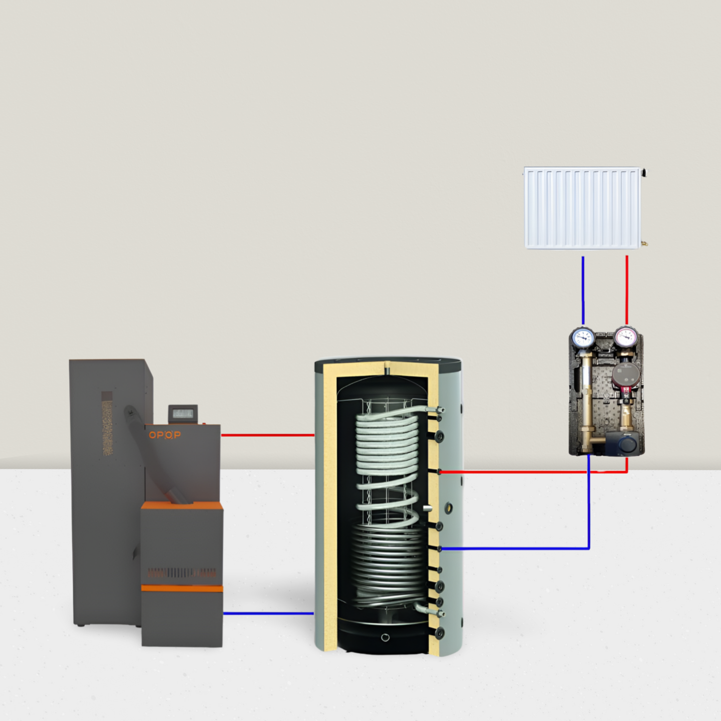 Pelletheizung Set 40 kW Mini Biopel Komplettset