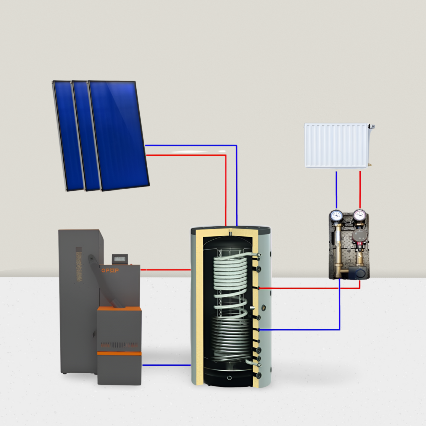 Pelletheizung Set 21 kW Mini Biopel Komplettset
