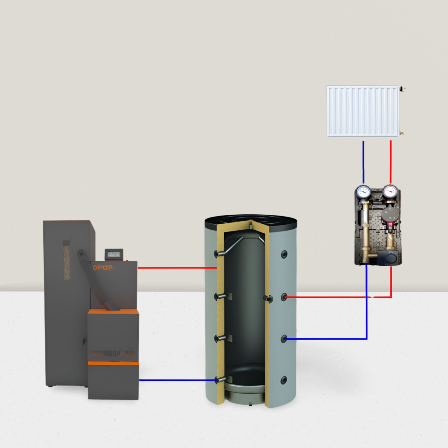 Pelletheizung Set 40 kW Mini Biopel Komplettset