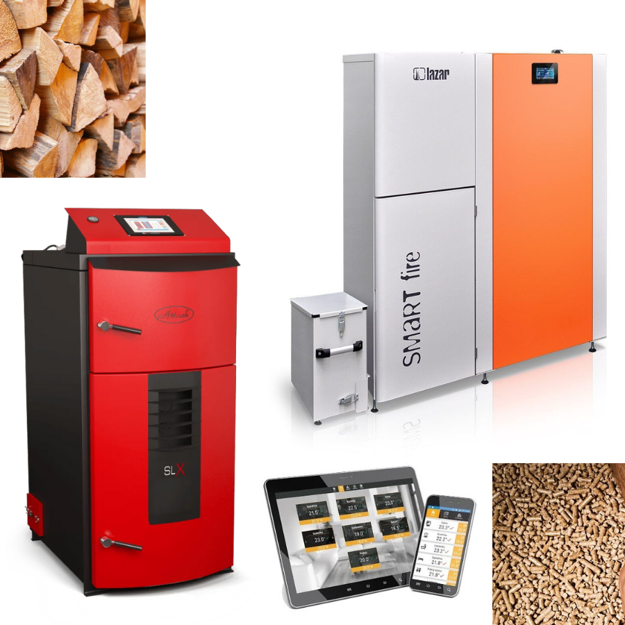 Pelletheizung und Holzvergaser 20 kW Set Smartfire 22 und Attack SLX 20