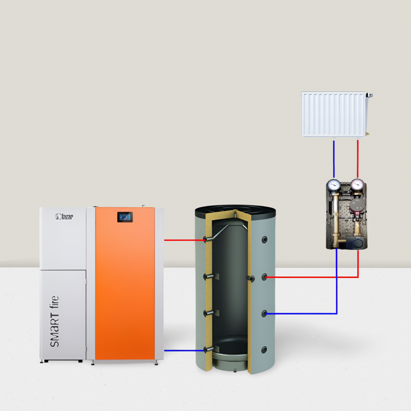 Pelletheizung Set 31 kW Smartfire Komplett Set