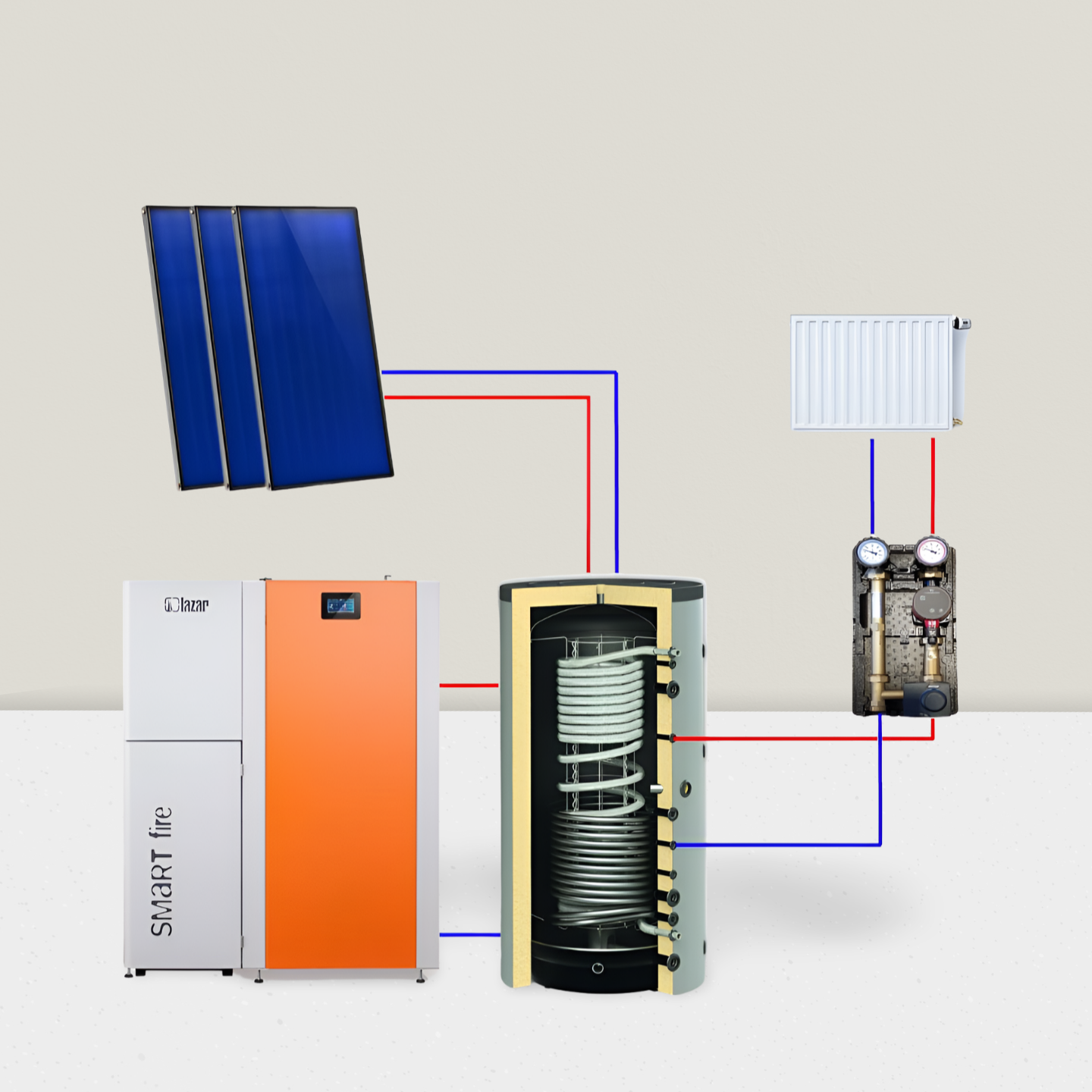 Pelletheizung Set 41 kW Smartfire Komplett Set