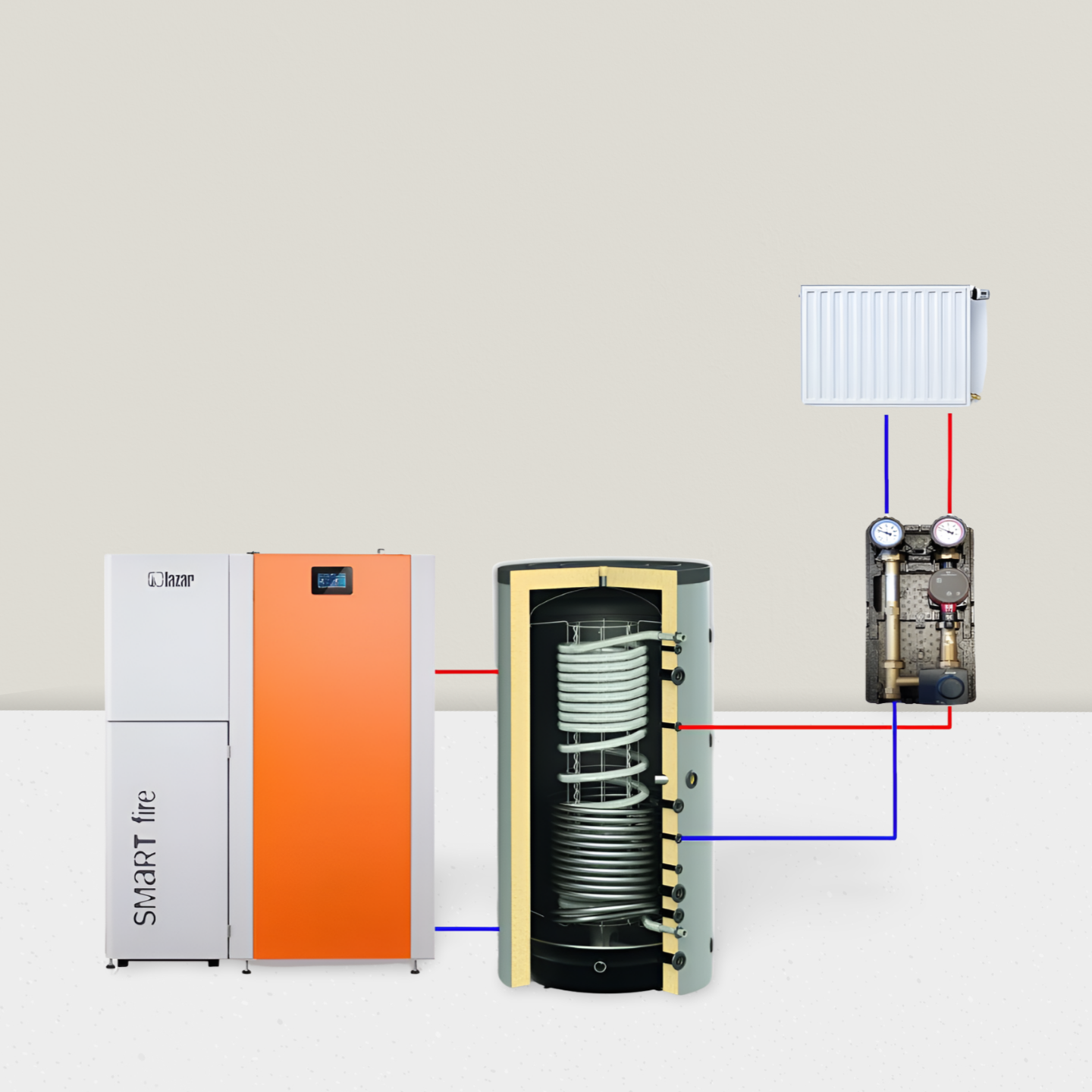 Pelletheizung Set 41 kW Smartfire Komplett Set