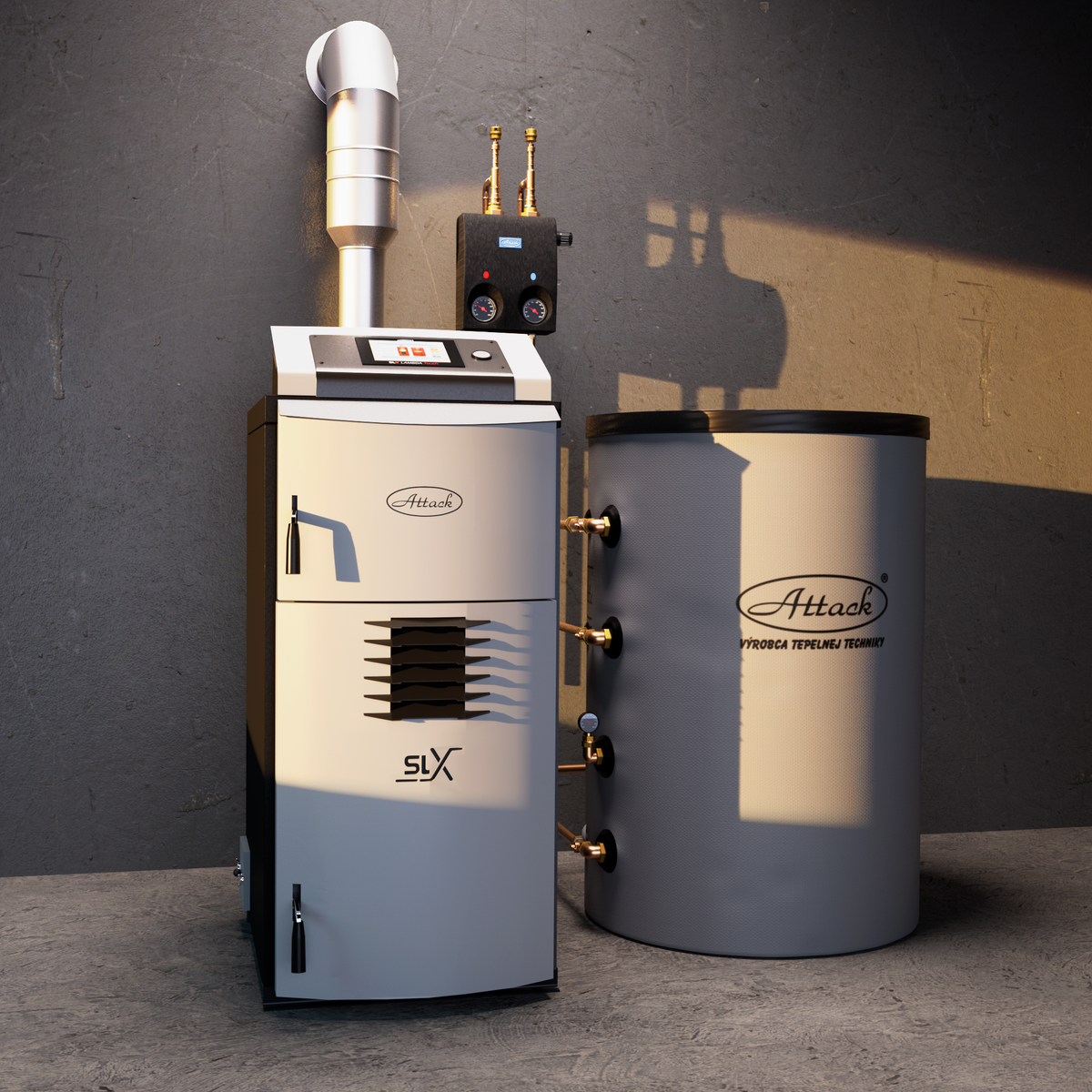 Holzvergaser Attack SLX Lambda Komplettset mit Pufferspeicher