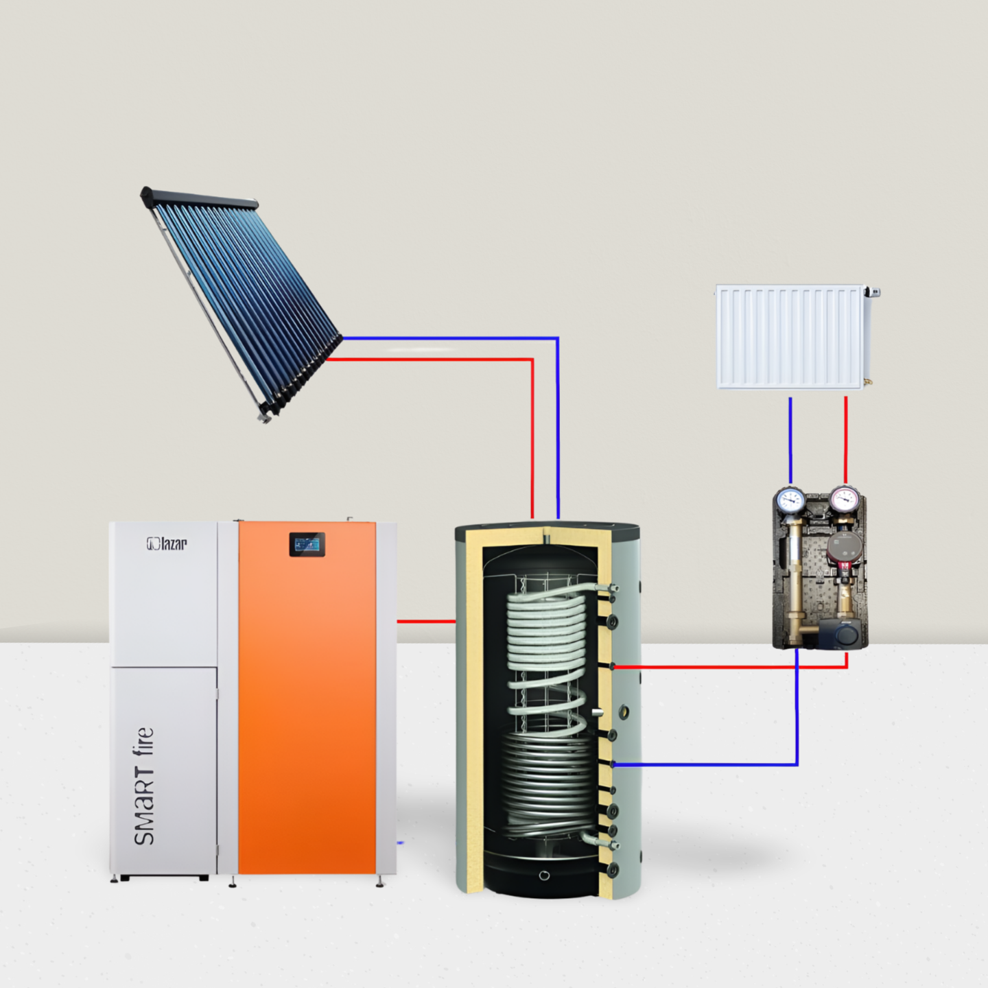 Pelletheizung Set 31 kW Smartfire Komplett Set